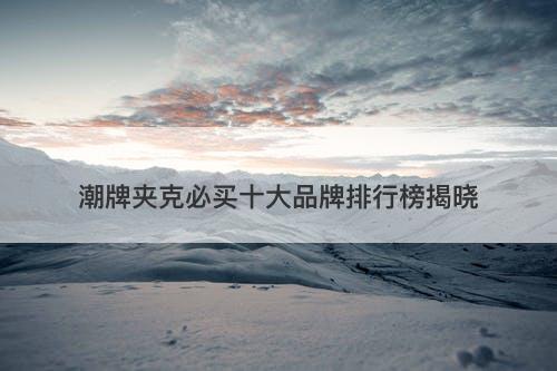 潮牌夹克必买十大品牌排行榜揭晓