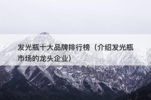 发光瓶十大品牌排行榜（介绍发光瓶市场的龙头企业）