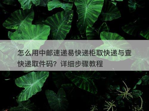 怎么用中邮速递易快递柜取快递与查快递取件码？详细步骤教程