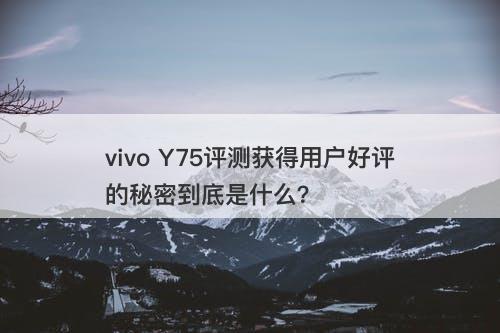 vivo Y75评测获得用户好评的秘密到底是什么？
