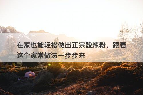 在家也能轻松做出正宗酸辣粉，跟着这个家常做法一步步来