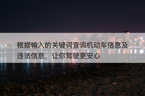 根据输入的关键词查询机动车信息及违法信息，让你驾驶更安心