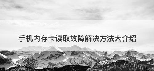 手机内存卡读取故障解决方法大介绍