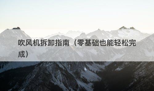 吹风机拆卸指南（零基础也能轻松完成）