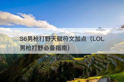 S6男枪打野天赋符文加点（LOL男枪打野必备指南）