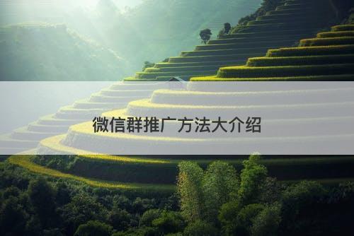 微信群推广方法大介绍