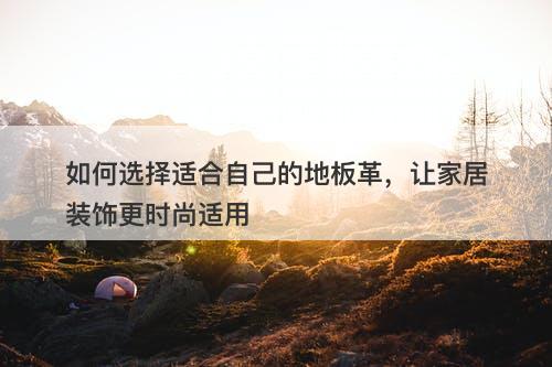 如何选择适合自己的地板革，让家居装饰更时尚适用