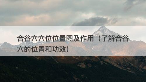 合谷穴穴位位置图及作用（了解合谷穴的位置和功效）