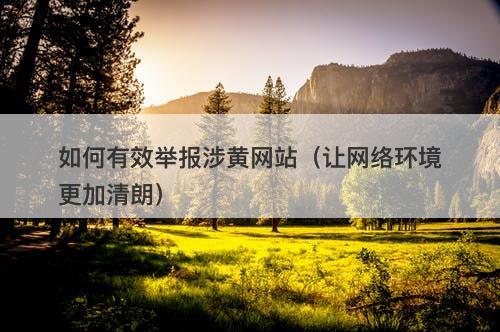 如何有效举报涉黄网站（让网络环境更加清朗）