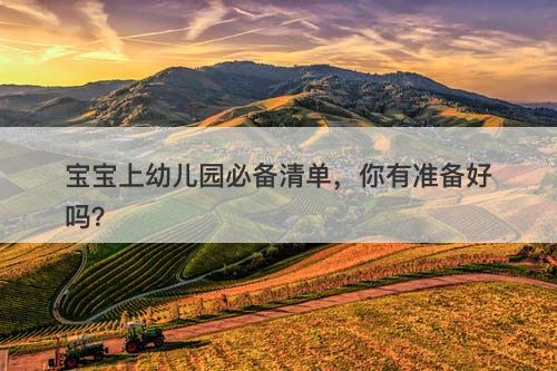 宝宝上幼儿园必备清单，你有准备好吗？