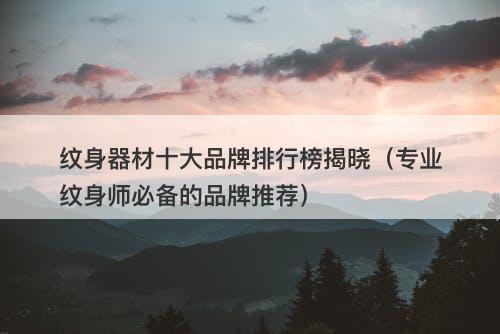 纹身器材十大品牌排行榜揭晓（专业纹身师必备的品牌推荐）