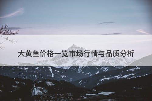大黄鱼价格一览市场行情与品质分析