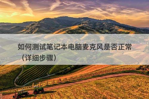 如何测试笔记本电脑麦克风是否正常（详细步骤）