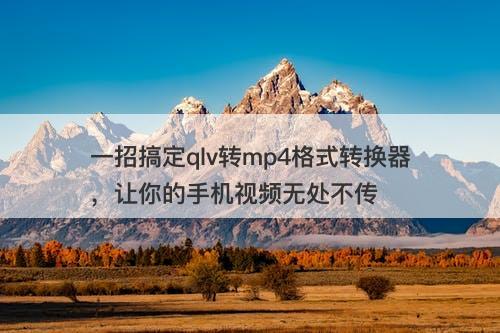 一招搞定qlv转mp4格式转换器，让你的手机视频无处不传