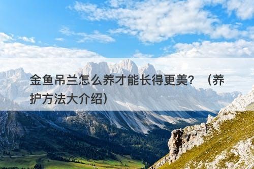 金鱼吊兰怎么养才能长得更美？（养护方法大介绍）
