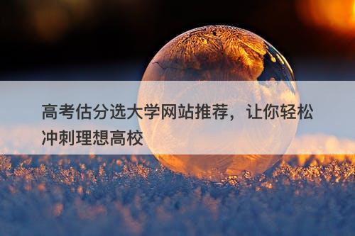 高考估分选大学网站推荐，让你轻松冲刺理想高校