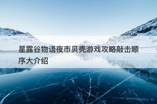 星露谷物语夜市贝壳游戏攻略敲击顺序大介绍