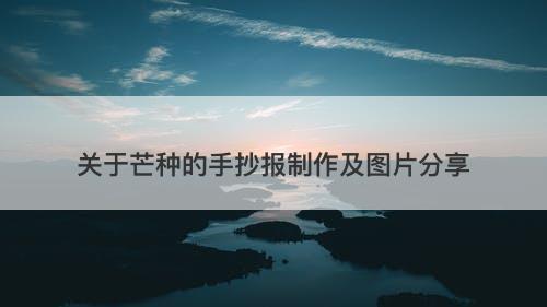 关于芒种的手抄报制作及图片分享