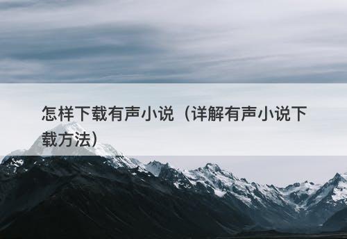 怎样下载有声小说（详解有声小说下载方法）