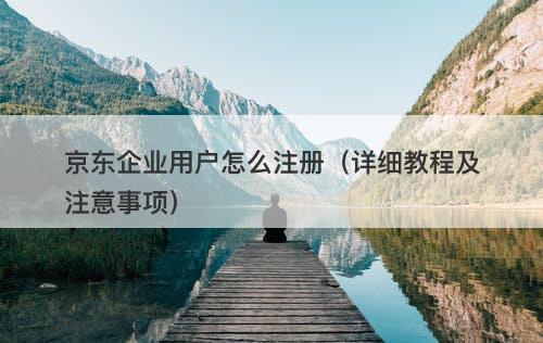 京东企业用户怎么注册（详细教程及注意事项）