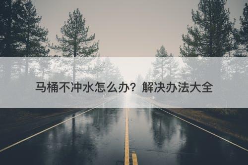 马桶不冲水怎么办？解决办法大全