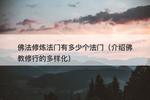 佛法修炼法门有多少个法门（介绍佛教修行的多样化）