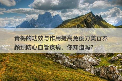 青梅的功效与作用提高免疫力美容养颜预防心血管疾病，你知道吗？