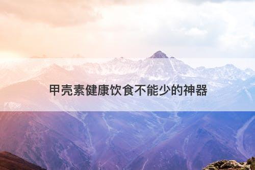 甲壳素健康饮食不能少的神器