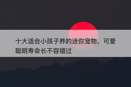 十大适合小孩子养的迷你宠物，可爱聪明寿命长不容错过