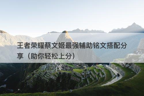 王者荣耀蔡文姬最强辅助铭文搭配分享（助你轻松上分）