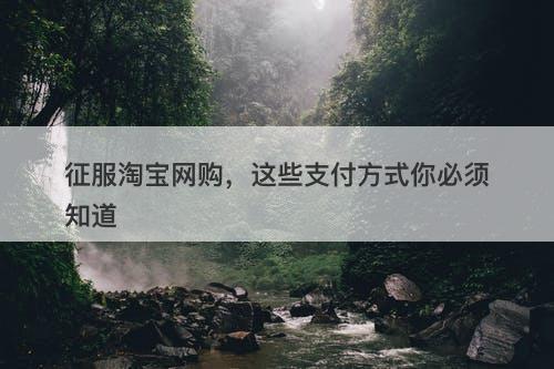 征服淘宝网购，这些支付方式你必须知道