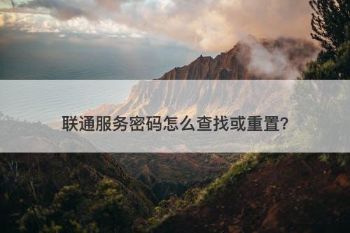 联通服务密码怎么查找或重置?