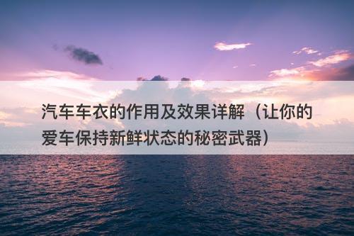 汽车车衣的作用及效果详解（让你的爱车保持新鲜状态的秘密武器）