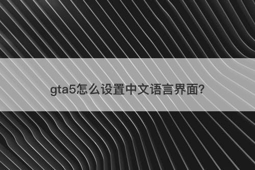 gta5怎么设置中文语言界面？