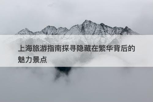 上海旅游指南探寻隐藏在繁华背后的魅力景点