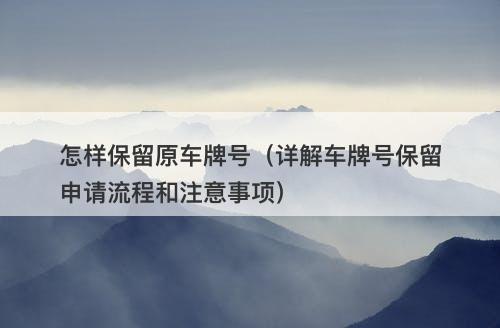 怎样保留原车牌号（详解车牌号保留申请流程和注意事项）