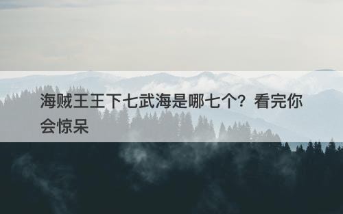 海贼王王下七武海是哪七个?看完你会惊呆