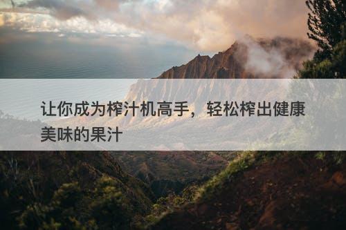 让你成为榨汁机高手，轻松榨出健康美味的果汁