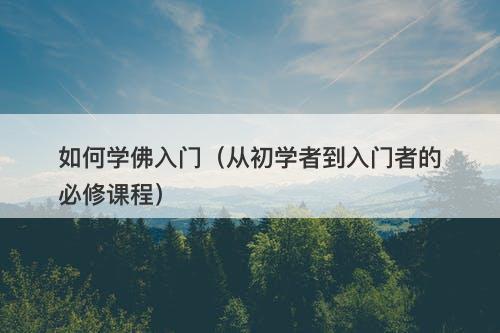 如何学佛入门(从初学者到入门者的必修课程)