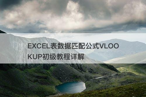 EXCEL表数据匹配公式VLOOKUP初级教程详解