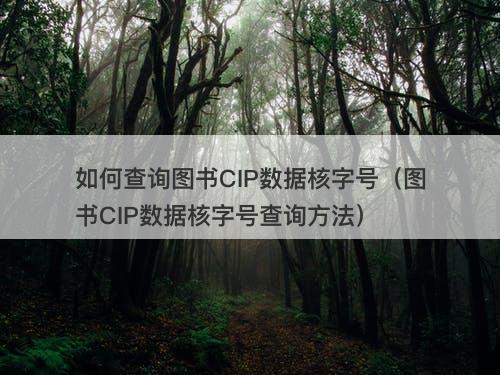 如何查询图书CIP数据核字号（图书CIP数据核字号查询方法）