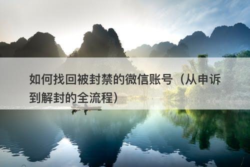 如何找回被封禁的微信账号（从申诉到解封的全流程）