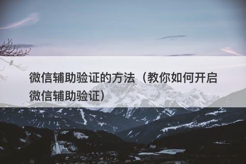 微信辅助验证的方法（教你如何开启微信辅助验证）