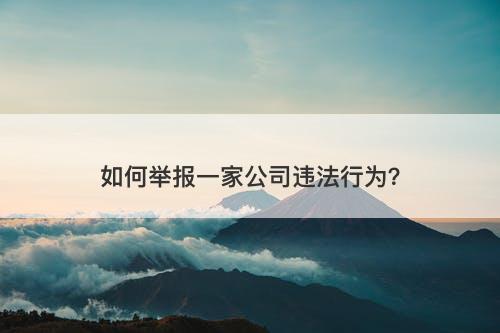 如何举报一家公司违法行为？