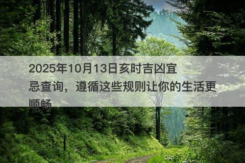 2025年10月13日亥时吉凶宜忌查询,遵循这些规则让你的生活更顺畅
