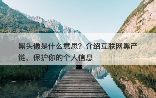 黑头像是什么意思？介绍互联网黑产链，保护你的个人信息