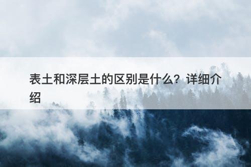 表土和深层土的区别是什么？详细介绍