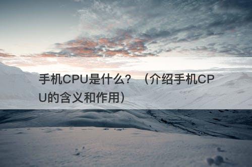 手机CPU是什么？（介绍手机CPU的含义和作用）