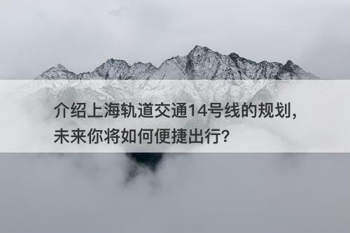 介绍上海轨道交通14号线的规划，未来你将如何便捷出行？