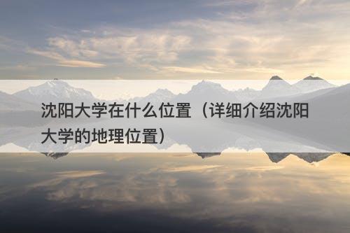 沈阳大学在什么位置（详细介绍沈阳大学的地理位置）